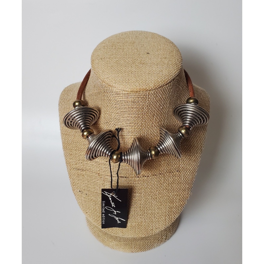 Kenneth Jay Lane‎ Limited Edition Tribal Brutalist Industrial Statement Necklace
